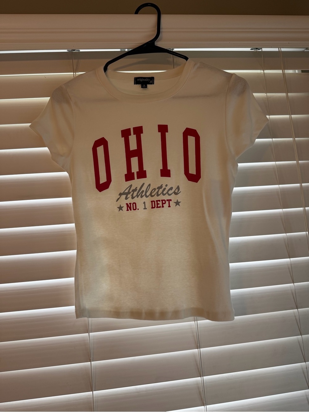 Dry Goods White Tee with Red OHIO Graphic